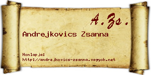 Andrejkovics Zsanna névjegykártya